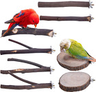 8 PCS Natural Wood Bird Perch Stand-Wooden Parrot Perch Stand-Perch Platform