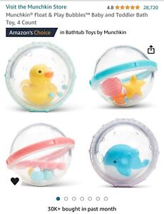 Munchkin® Float & Play Bubbles™ Baby and Toddler Bath Toy, 4 Count | Bathtub Fun