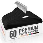 HOUSE DAY Black Velvet Hangers 60 Pack , Premium Clothes Non-Slip Felt Hangers