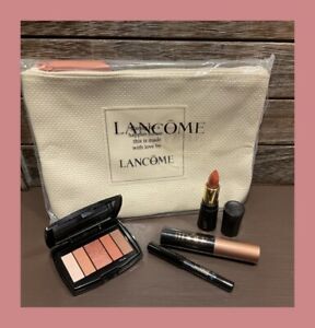 Lancome Lot of 5 Mini/Travel Set-Eyeshadow, Mascara, Lipstick, Eye Pencil, & Bag