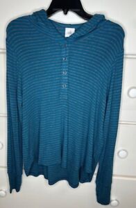 Women's CABI Riff Hoodie Teal Size LARGE - Style#4191 - Fall 2023