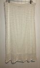 Women’s White Crocheted Midi Pencil Skirt Lined Size 1X Vintage Pull On