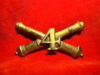 RARE CIVIL WAR ERA 4TH ARTILLERY CROSSED CANNONS HAT INSIGNIA - COMPLETE BACKING