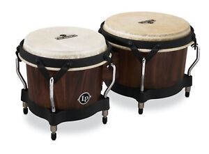 Latin Percussion Matador M201-WB Whiskey Barrel Bongo Set with Black Hardware