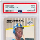 1989 Fleer Ken Griffey Jr. RC Rookie Card #548 PSA 9 Graded Mint Modern Slab