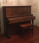 Antique 1905 Wellington Mission Tiger Oak Upright Grand Piano Chicago, IL USA