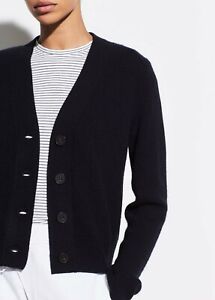 NWT VINCE Button Cashmere Cardigan Sweater, 403CBL, Size: XL, MSRP $375