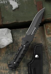 Black Survival Camping Outdoor Fixed Blade Hunting Military Bowie Knife