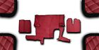 DARK RED ECO LEATHER 3 LAYER FLOOR MATS FOR RHD MAN TGX 2007-17 AUTO ONE DRAWER