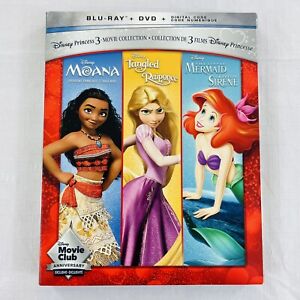 Disney Princess 3-Movie Collection: Moana, Tangled, Little Mermaid (Blu-Ray/DVD)