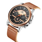 Luxury Brand Men Rose Gold Watch Soft Leather Strap Quartz, WEIDE (UV2002)