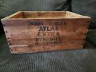 Vintage Atlas Powder Dynamite TNT 50lb Crate Wood Box Antique High Explosives