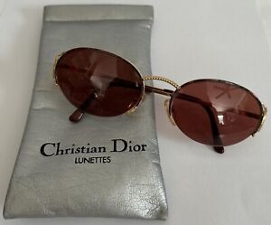 Authentic Vintage: CHRISTIAN DIOR Rose Colored/Round Oval Frame Sunglasses (NEW)