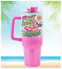 40oz STAINLESS STEEL INSULATED TUMBLER SUMMER TUMBLER FLOAT DRINK REPEAT.