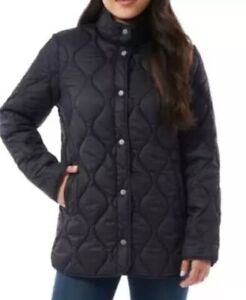 32 Degrees Women's Quilted Mock neck Fully Lined Snap Jacket Coat