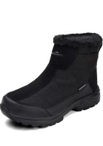 SILENTCARE Men's Warm Snow Boots, Fur Lined Waterproof Winter Shoes,...