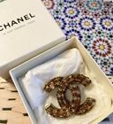 CHANEL Brooch Logo Vintage for Woman Nearly Unused