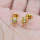 18K Yellow Gold Filled Clear Topaz Lovely Turtle Exquisite Stud Earrings Jewelry