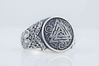 Valknut Viking Symbol Men's Ring with Norse Style Ornament Unique Jewelry