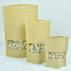 Kraft Paper Stand Up Bags Zip Lock Bag With Matte Window Food Grade Pouches