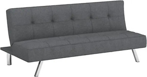New ListingModern Futon, Black/ Charcoal Fabric for Living Room Home or Office