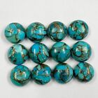 Blue Copper Mohave Turquoise Round Cabochon Flat Back Loose Gemstone 3MM TO 20MM