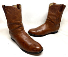 Justin 3163 Brown Leather Cowboy Roper Western Boots Size 12 D VERY COMFORTABLE