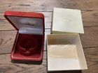 VINTAGE GENUINE OMEGA watch box case Red wood leather 231222001yS