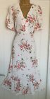 Vintage 1940s 1950s style Cream floral Maxi party tea dress Size 8 to 10