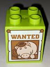 Lego Duplo 10894 Green Hamm Wanted Poster Brick 2 x 2 x 2 Replacement Toy Story