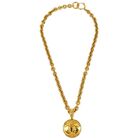 Chanel Medallion Charm Gold Chain Pendant Necklace 94P 141207