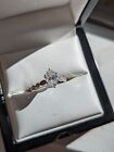 Beautiful 14k White Gold  Solitaire lab created diamond engagement ring