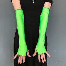 Mens Cosplay Gloves Long Arm Warmers Shiny Elbow Length Covers Womens Super Hero