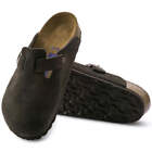 Birkenstock Boston Soft Footbed Suede Leather Sandals Mocha 66046