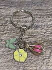 Cute Green Butterfly Keychain Balloon Charm And Yellow Flower