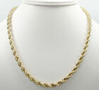 10K Solid Yellow Gold 5mm Rope Chain Thick Necklace 16