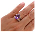 Vintage Amethyst Ring 14k Solid Gold Diamonds Women's Jewelry Size 6.75US