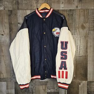 Vintage Steve & Barry’s USA Varsity Jacket Men’s XXL Embroidered