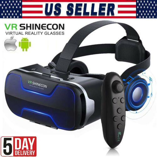 NEW Virtual Reality VR Headset 3D Glasses Goggles With Remote for iPhone Samsung