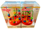 2 LOT Nûby Colorful Wooden Jungle Gym Bead Toy Maze Roller Coaster Hand-Eye