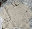 Polo Ralph Lauren Men’s XL Beige Shawl Neck Fisherman Sweater Alpaca Wool Blend