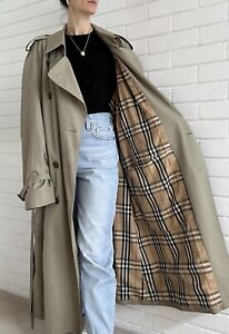 Burberry Haymarket Vintage trench coat - khaki - Womens 18 Uk (14 US) - Men XL