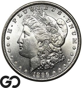 New Listing1896 Morgan Silver Dollar Silver Coin, Solid Gem BU++