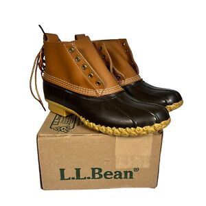NWT LL Bean Bean Boots Mens Tan Brown Handcrafted Waterproof Rain Boots Size 11N