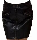 Art + Ephect Women’s Vegan Leather Mini Skirt Zipper Pockets Size Small Black