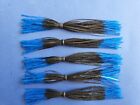 5 Silicone Skirt Black/Blue Tip 5-202 Fish Lure Spinnerbait Buzz  jig tackle Tab