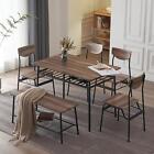 6-Piece Dining Room Set Modern Kitchen Table Set With 4 Chairs And 1 Bench Seats