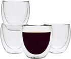 Loral Double Wall Thermal 12 oz cup, Clear Drinking Glasses ( Set of 4 ).