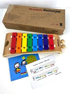 Vintage 8 Note Glockenspiel Kids Musical Xylophone Adults & Kids Wood w Box EUC