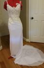 Trumpet Mermaid Sweetheart Chapel Train Chiffon Wedding Dress with lace Size 6
